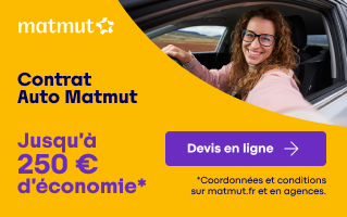 Avec l'assurance auto Matmut, les bons conducteurs qui roulent moins de 7 000 km / an peuvent économiser jusqu'à 250 €.
