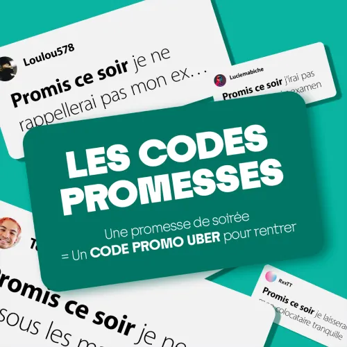 Publicité codes promesses Uber