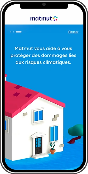Image de l'outil Que risque ma maison, insérée dans un téléphone