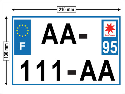 Dimension plaque d'immatriculation