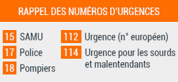 Visuel Rappel des numéros urgence